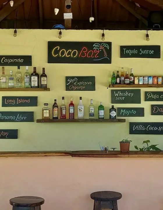 Bar de cócteles con techo de madera
